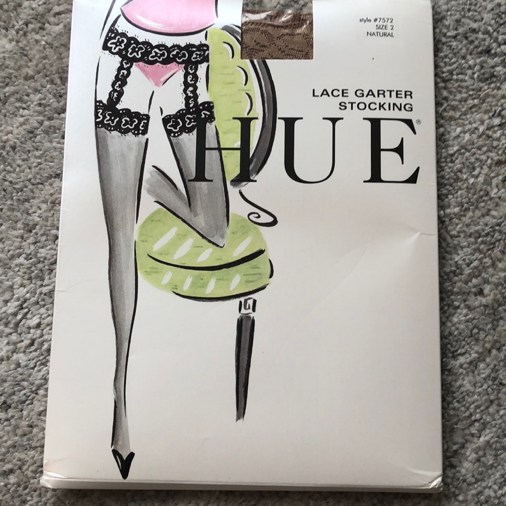 Hue biege lace garter stockings $20